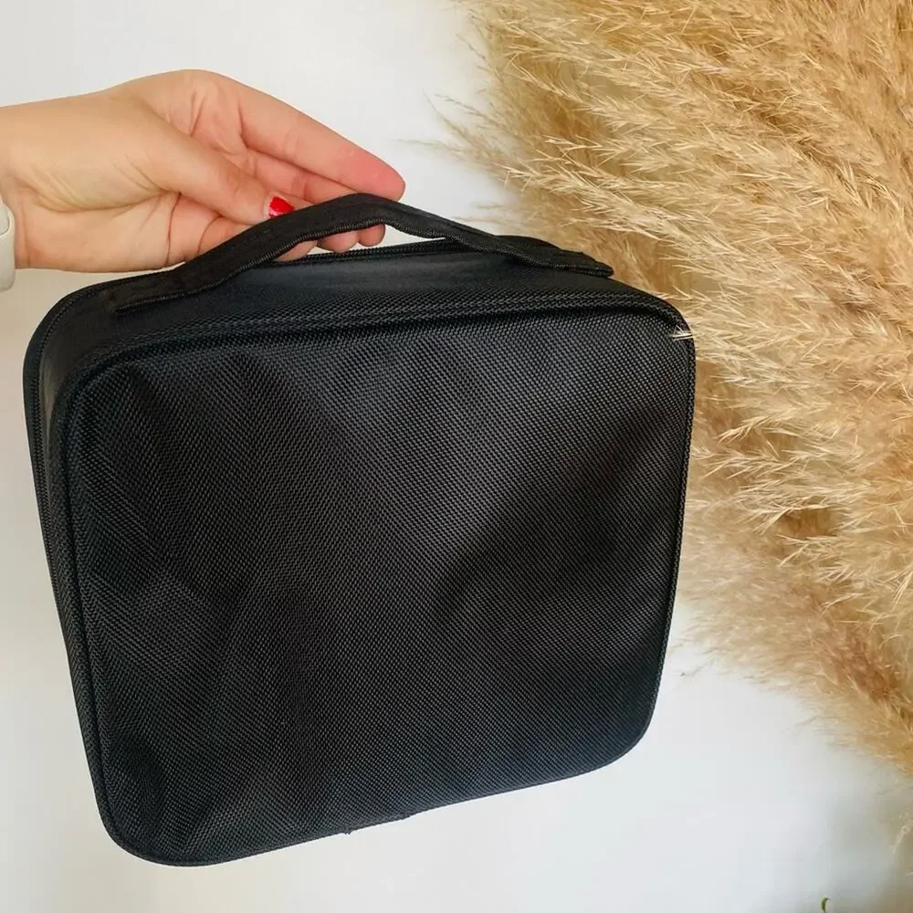 SEPHORA Black Square Zipper Removable Jewelry Makeup Carrying Case Travel Bag